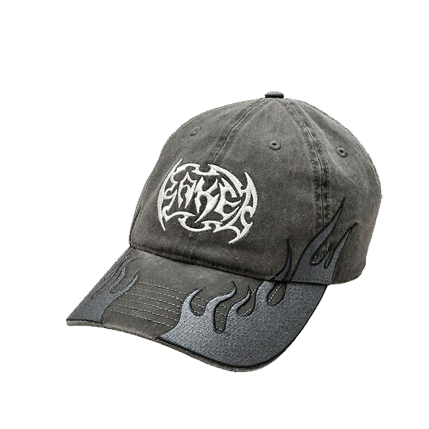 Baker Flames Strapback Hat - ( Washed Black )
