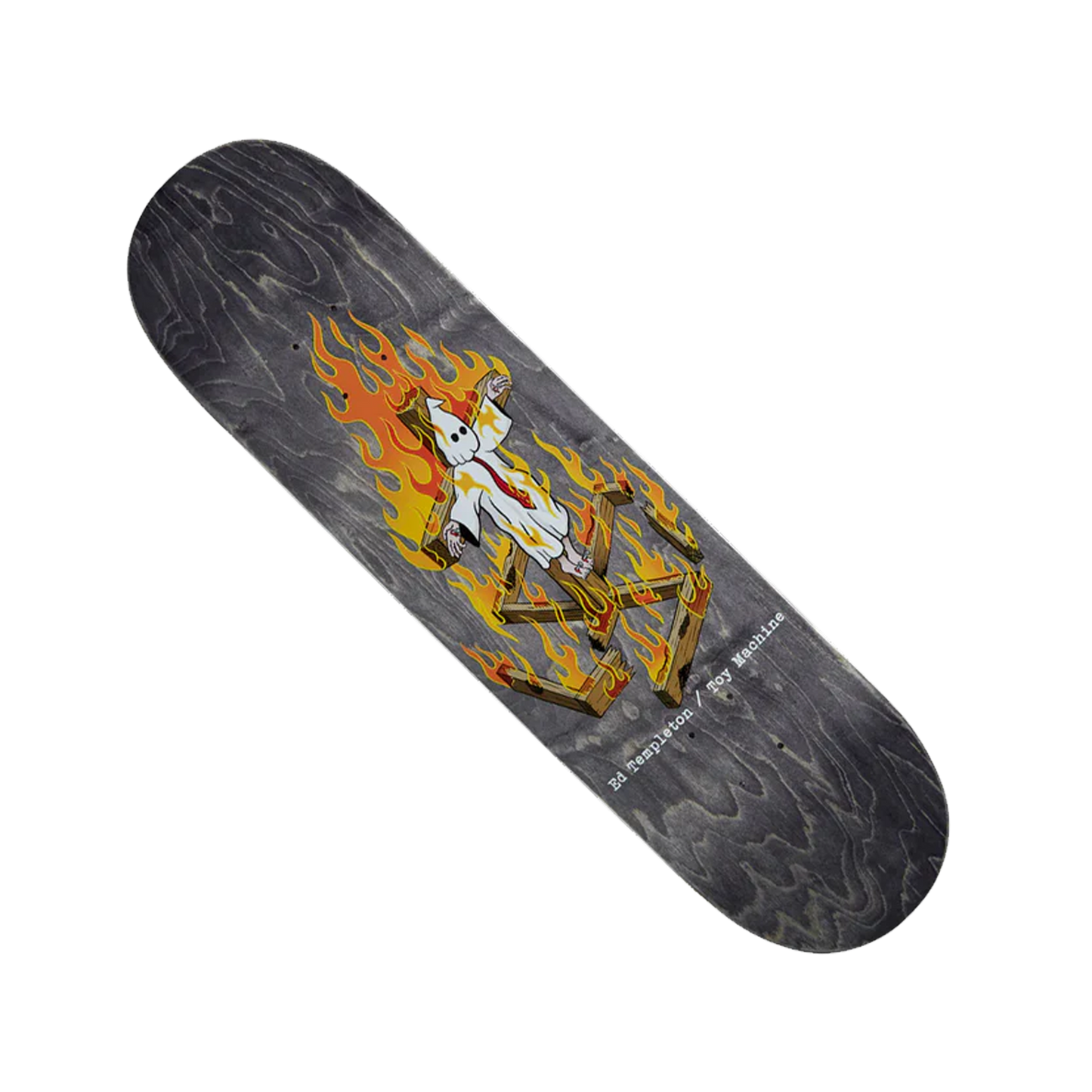 Toy Machine Ed Templeton "Charred Cross" ( Black Woodgrain ) Deck - 8.25