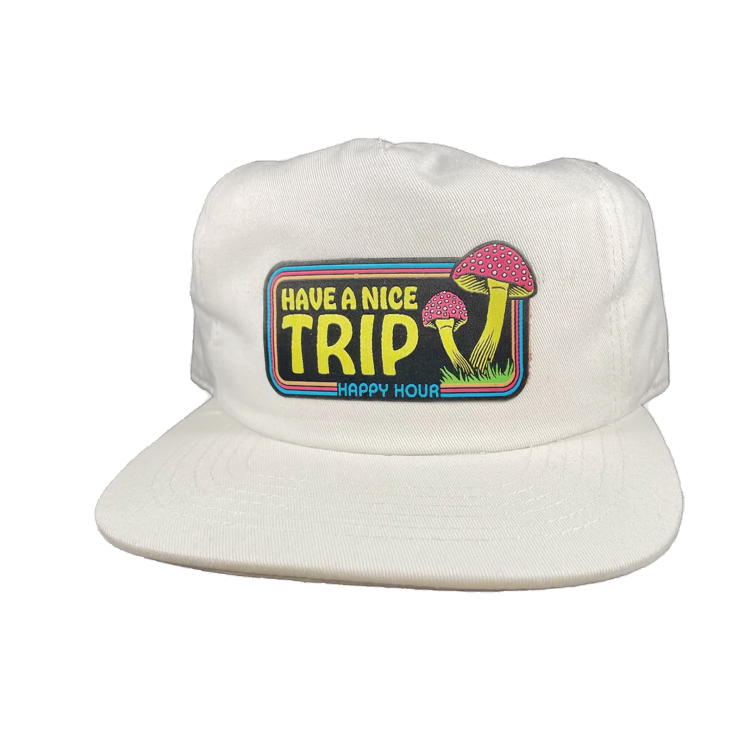 Happy Hour Have A Nice Trip Snapback - White