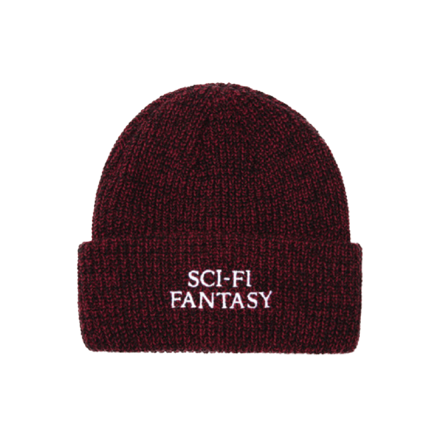 Sci-Fi Fantasy Mixed Yarn Logo Beanie - Red