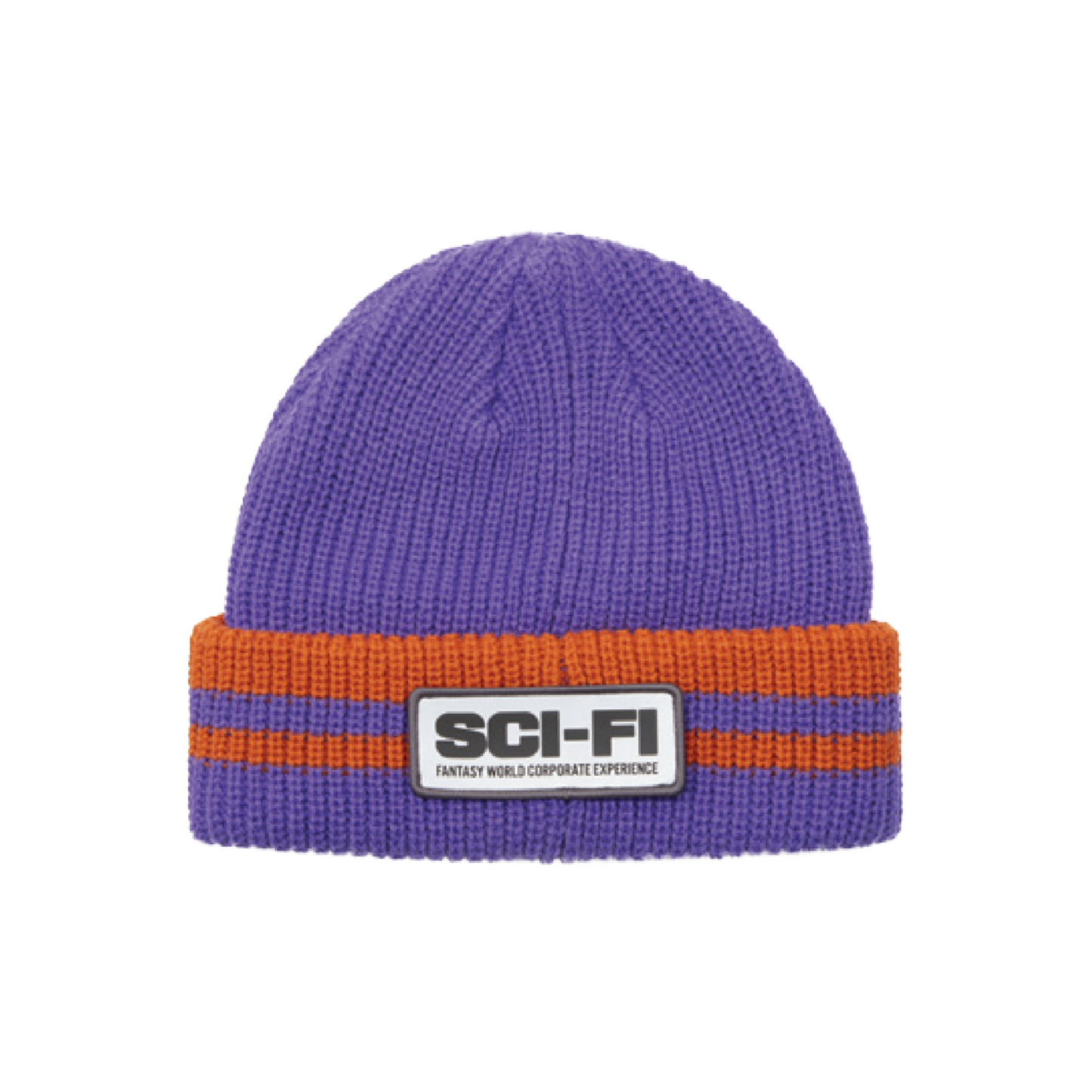 Sci-Fi Fantasy Reflective Patch Striped Beanie - Multi