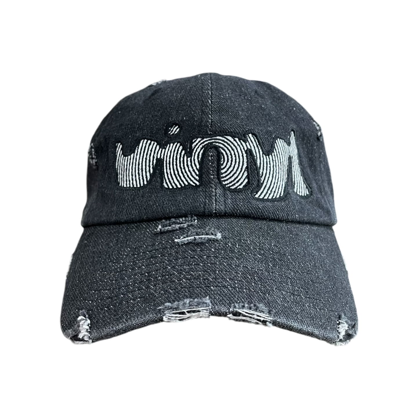 Vinyl Spiral Logo Dad Hat - ( Washed Black Denim )