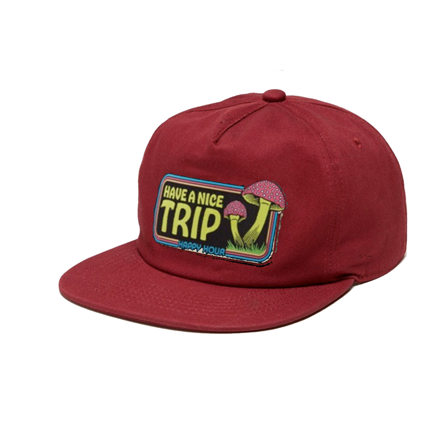 Happy Hour Have A Nice Trip Snapback - Burgundy