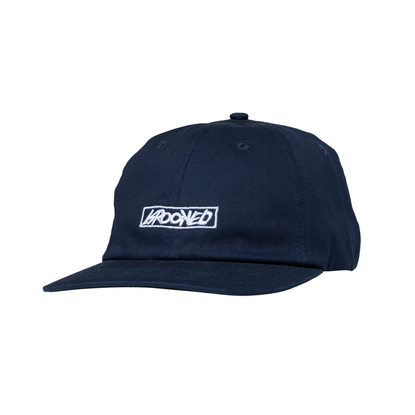 Krooked "Moonsmile Script" Strapback Hat - Navy/White