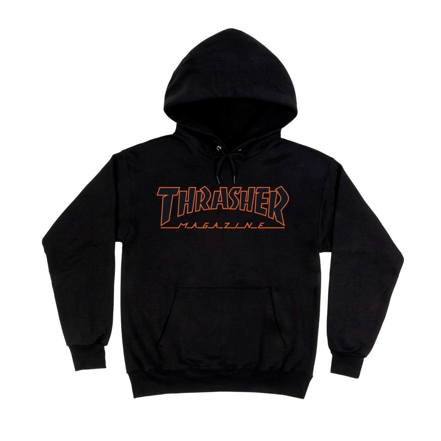 Thrasher Outlined Hoodie - Black / Orange