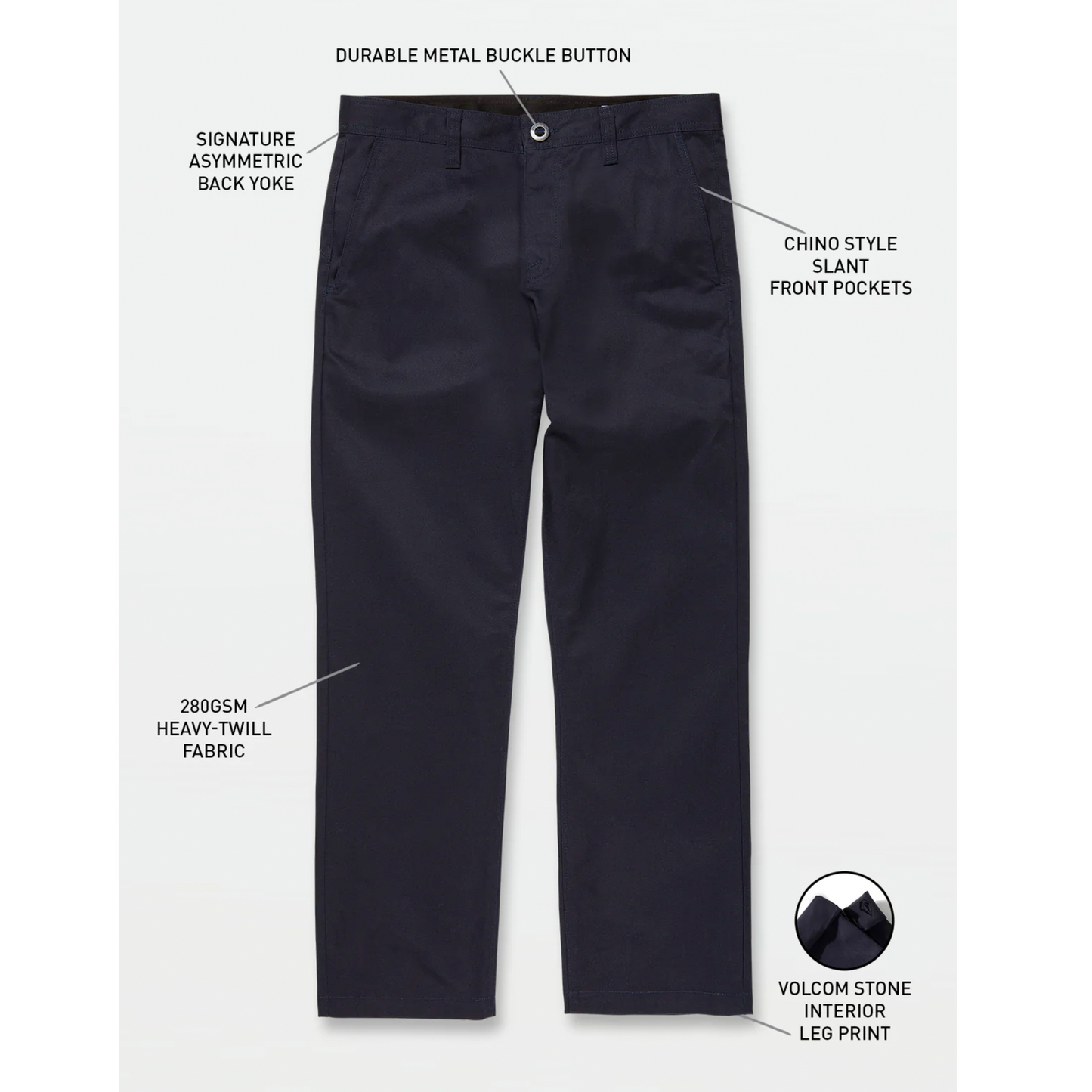 Volcom Frickin Skate Chino Pant - Navy