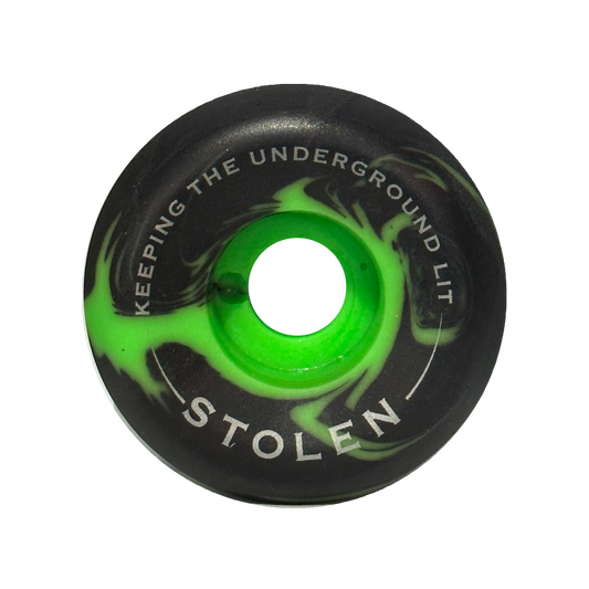 Spitfire x Stolen "Black/Green Swirl" Formula Four Conical Wheels 99 Duro - 54mm -  SET