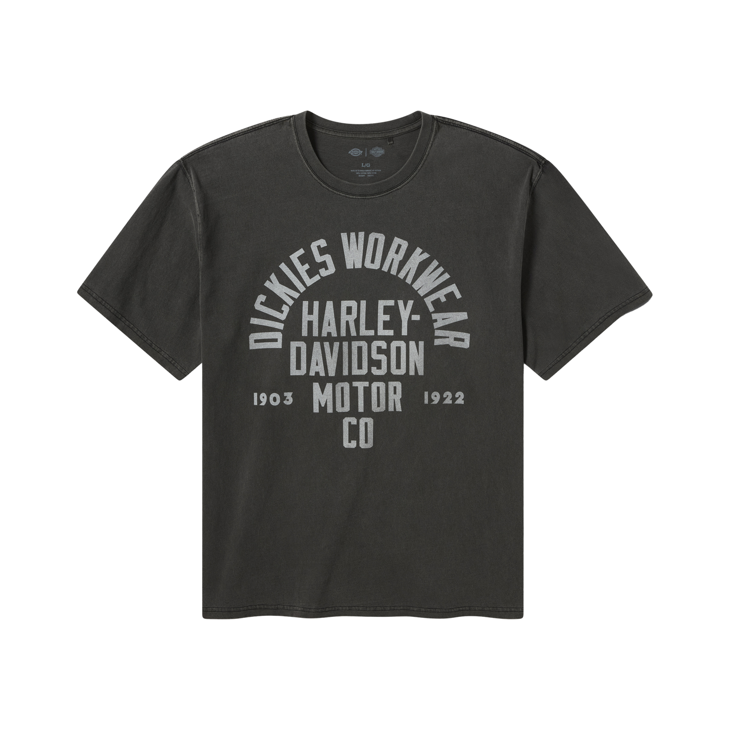 Dickies X Harley Davidson Vintage Wash Logo Tee - ( Black Wash )