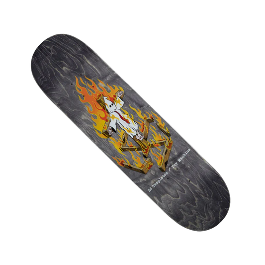 Toy Machine Ed Templeton "Charred Cross" ( Black Woodgrain ) Deck - 8.25