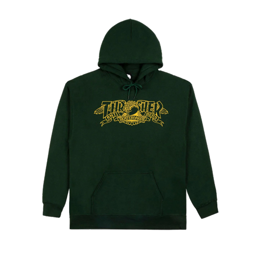 Thrasher x Anti Hero Banner Hoodie - ( Forest Green )