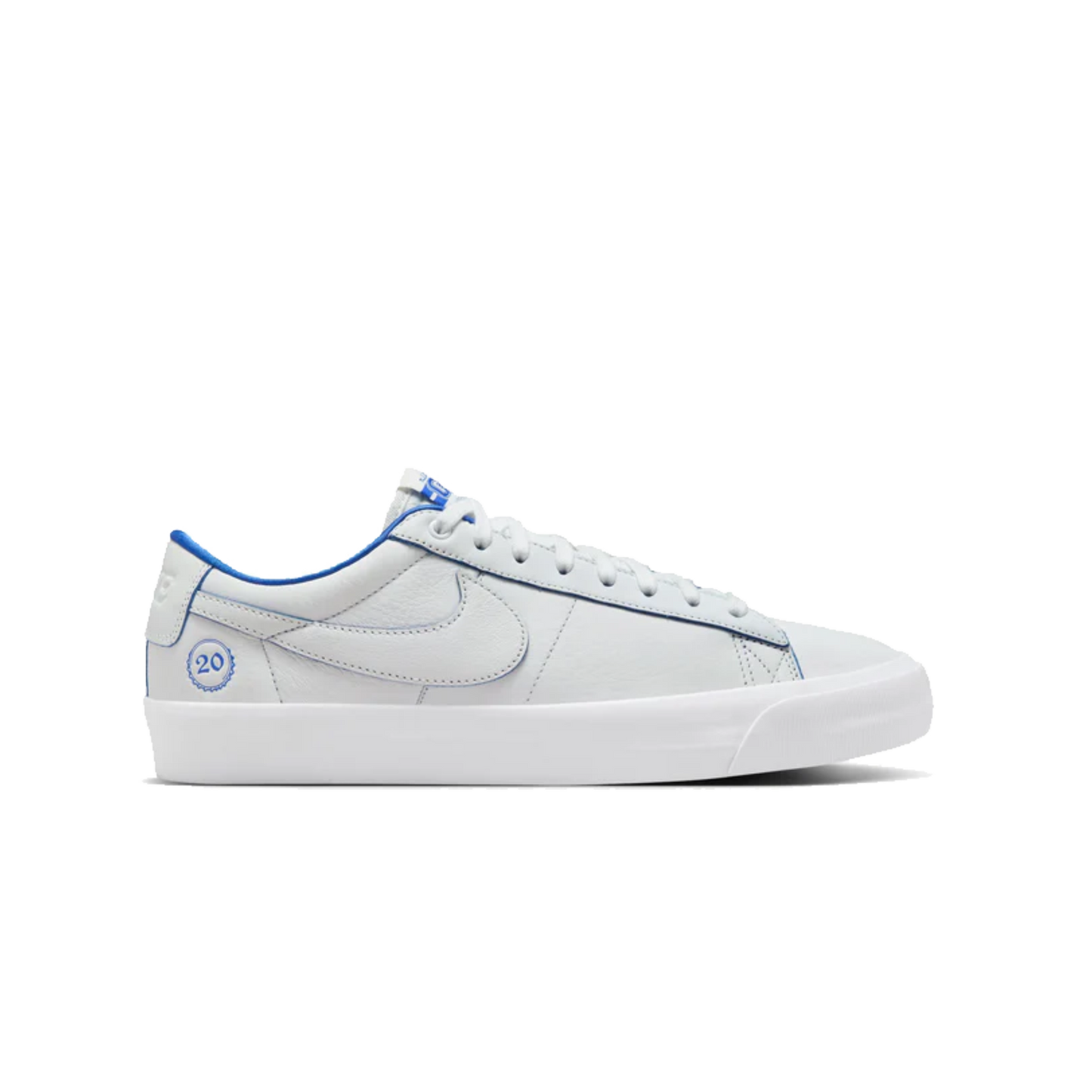 Nike SB - Blazer Low Pro GT Premium "20 Year" - ( White Leather / Blue )