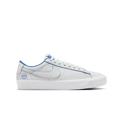 Nike SB - Blazer Low Pro GT Premium "20 Year" - ( White Leather / Blue )