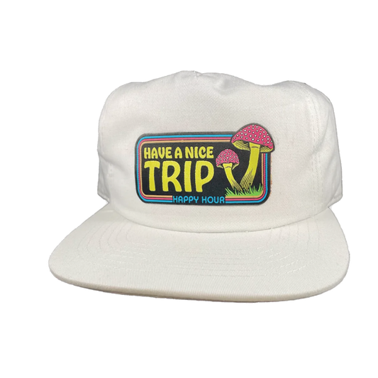 Happy Hour Have A Nice Trip Snapback - White