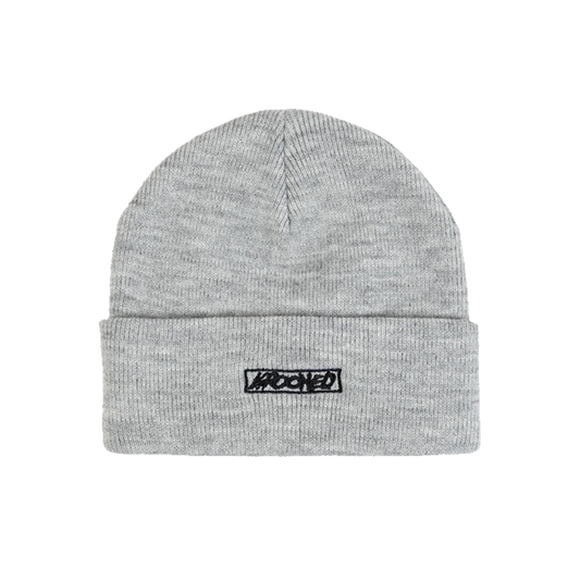 Krooked Moonsmile Script Cuff Beanie -  Heather Grey