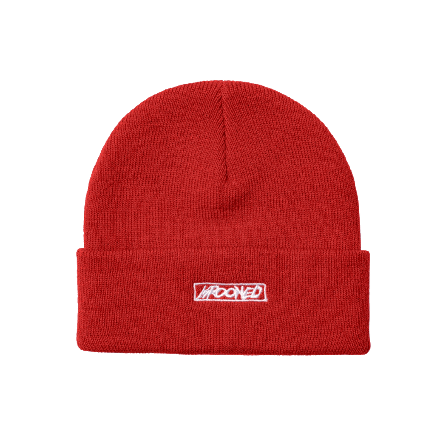 Krooked Moonsmile Script Cuff Beanie - Dark Red