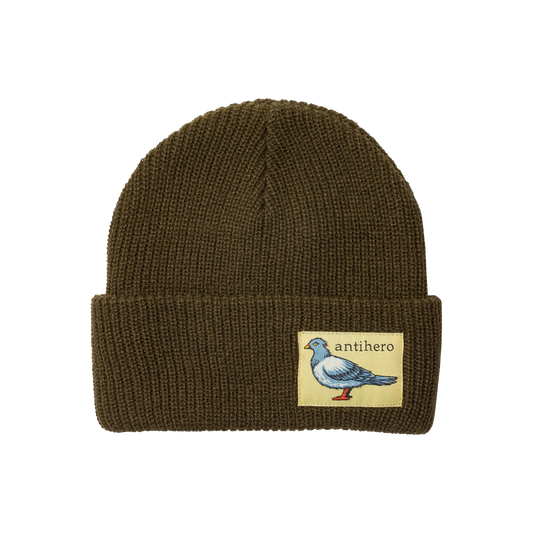 Anti Hero Lil Pigeon Label Beanie - ( Brown / Yellow )