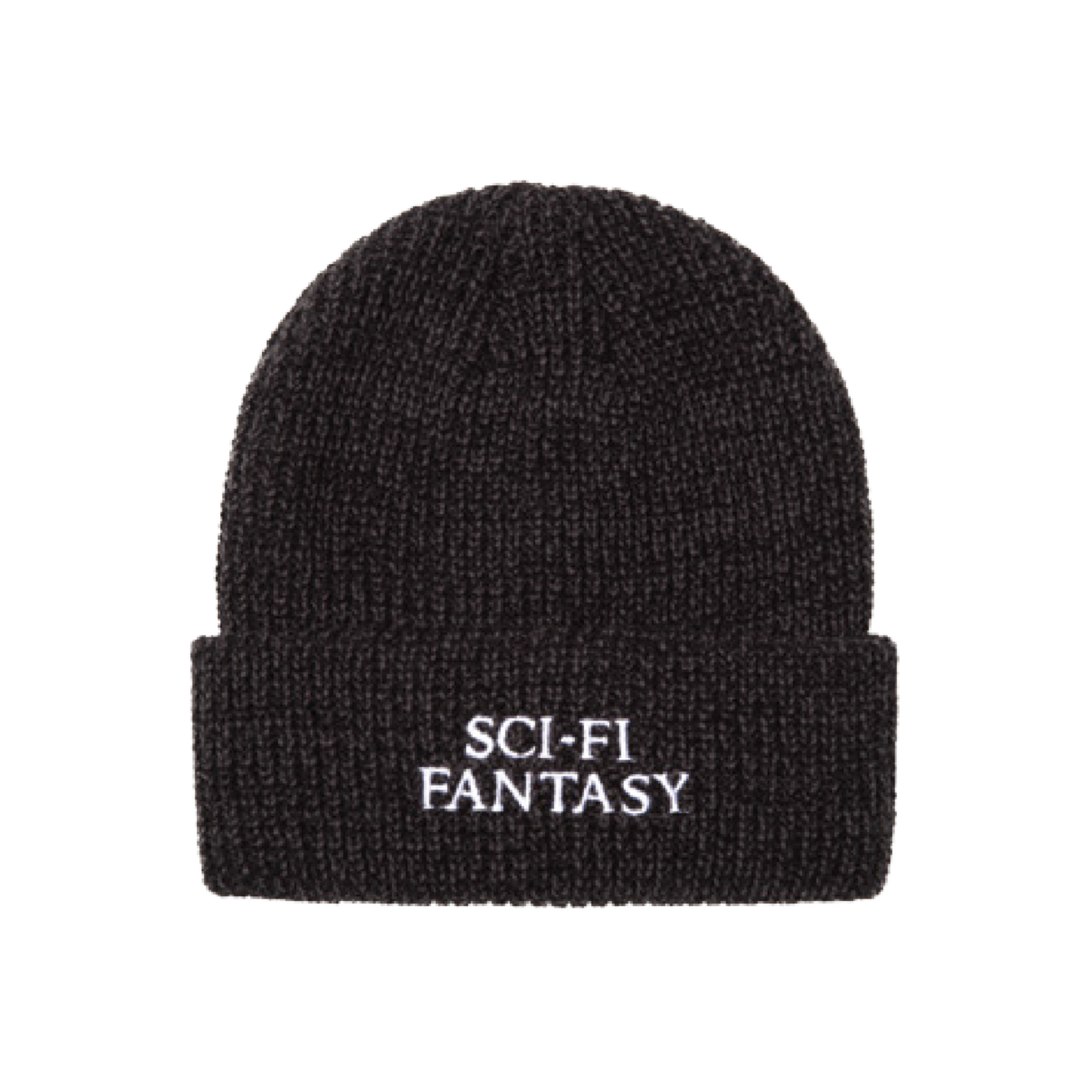 Sci-Fi Fantasy Mixed Yarn Logo Beanie - Black
