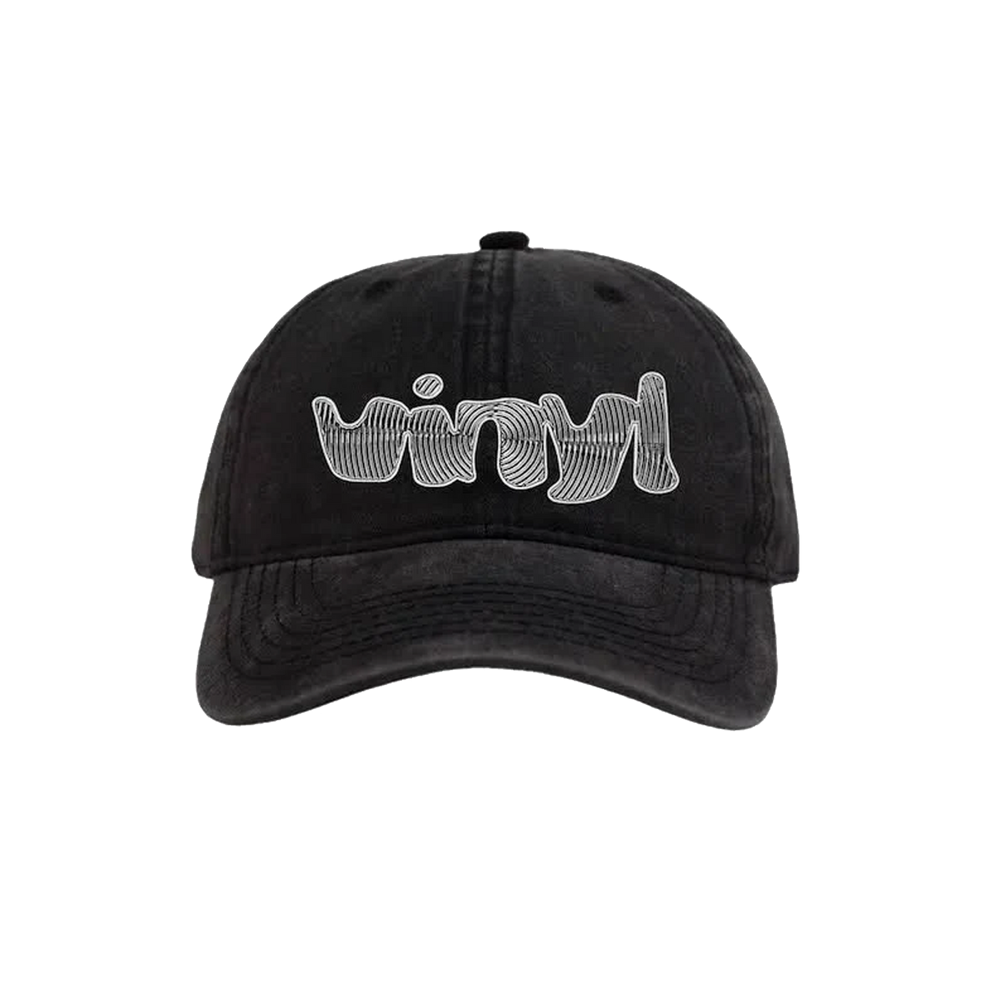 Vinyl Spiral Dad Hat - ( Black )