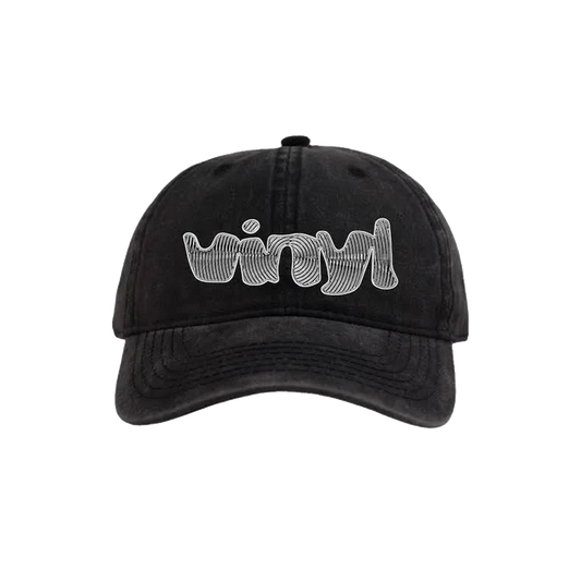 Vinyl Spiral Dad Hat - ( Black )