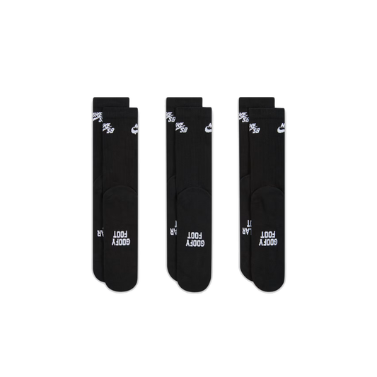 Nike SB - Everyday Elevated Socks - 3 Pair Pack ( Black )