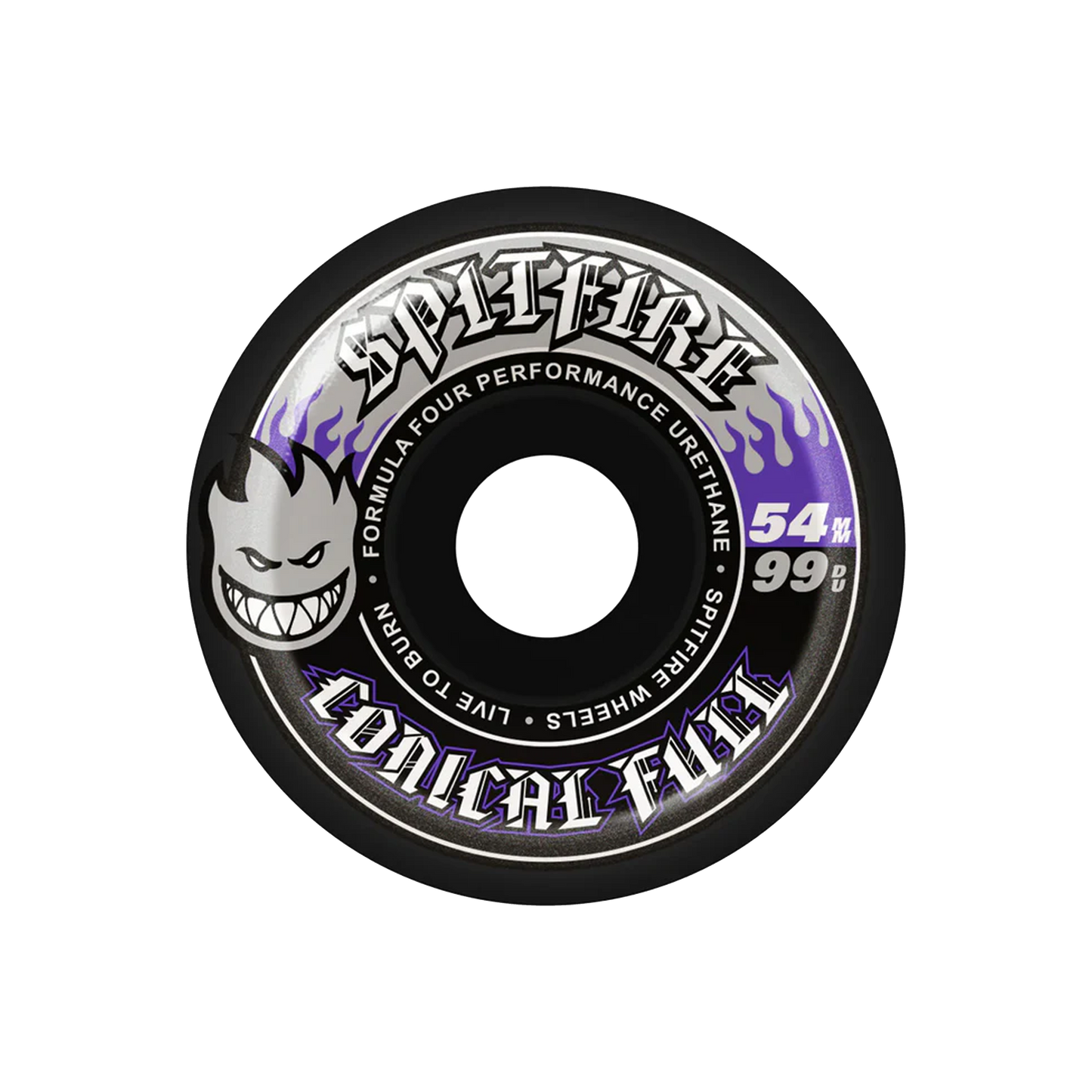 Spitfire Formula Four Conical Full Wheels 99 Duro - 54mm -  Black - SET