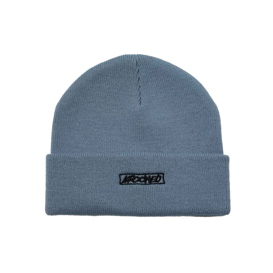 Krooked "Moonsmile Script Cuff" Beanie - Blue/Black
