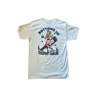 Happy Hour Bottoms Up Tee - ( Natural )