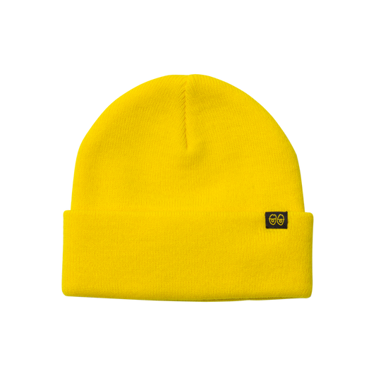 Krooked Eyes Clip Cuff Beanie - Yellow