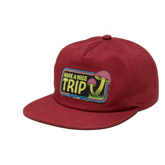 Happy Hour Have A Nice Trip Snapback - Burgundy