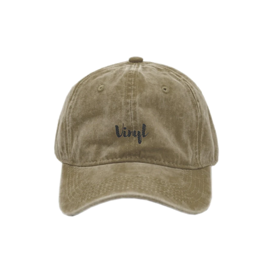 Vinyl "Script" Dad Hat - ( Khaki )