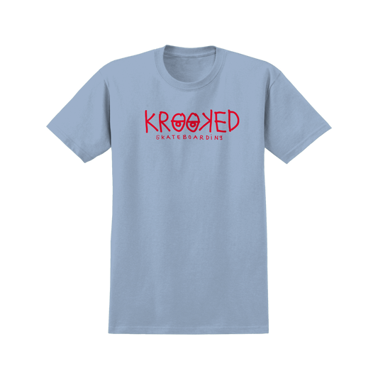 Krooked Krooked Eyes Tee - Light Blue / Red