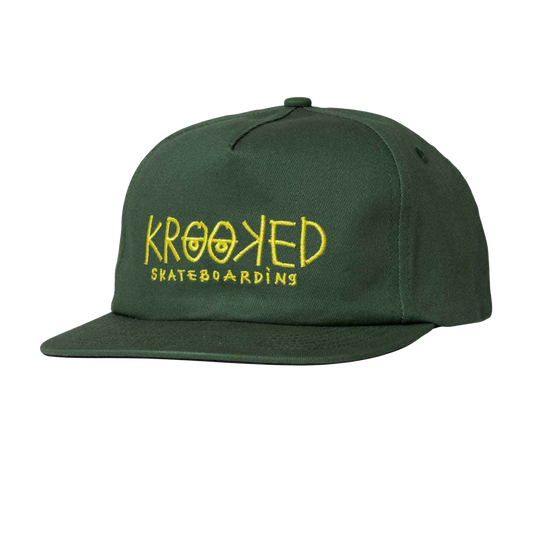 Krooked "Krooked Eyes" Snapback - Dark Green/Yellow