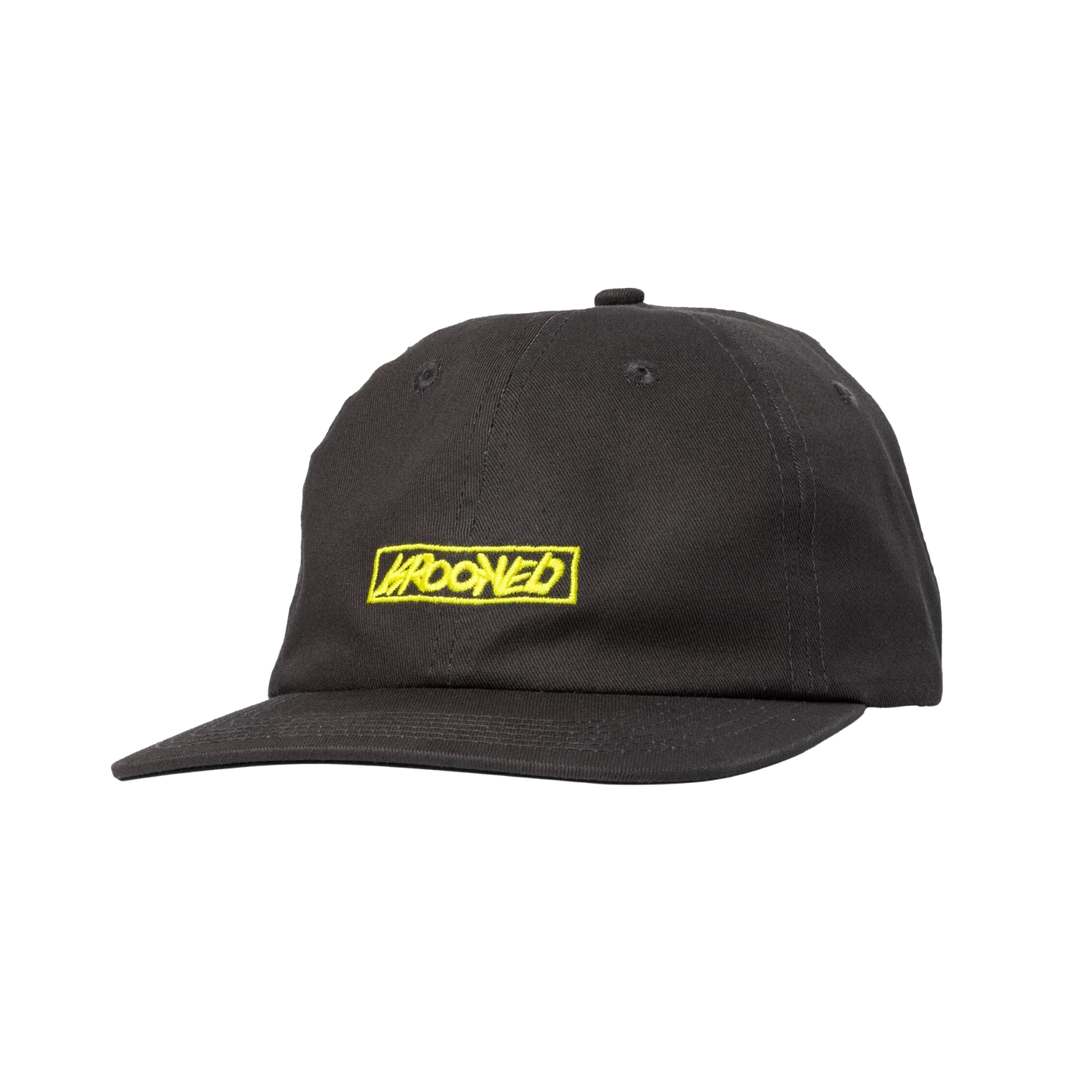 Krooked "Moonsmile Script" Strapback Hat -  Charcoal/Yellow