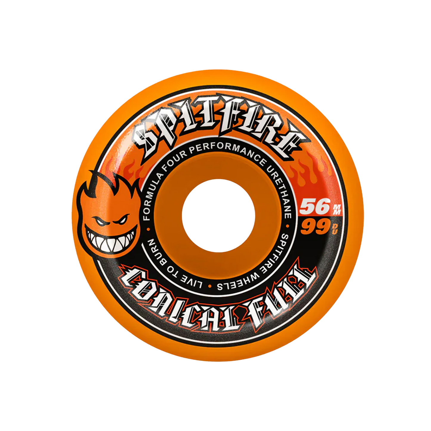 Spitfire Formula Four Conical Full Wheels 99 Duro - 56mm -  Orange - SET