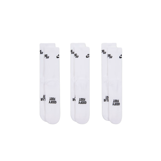 Nike SB - Everyday Elevated Socks - 3 Pair Pack ( White )