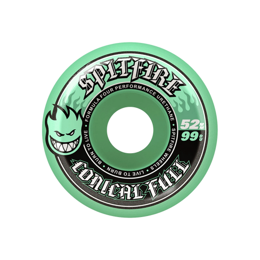 Spitfire Formula Four Conical Full Wheels 99 Duro - 52mm -  Teal - SET