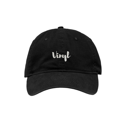 Vinyl "Script" Dad Hat - ( Black )