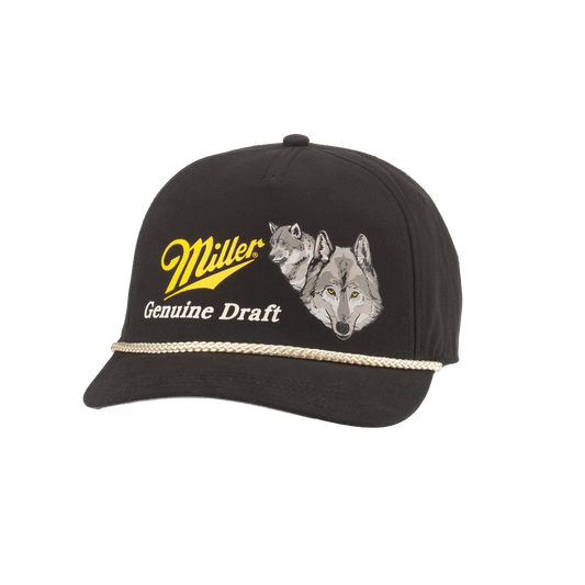 American Needle - Miller Genuine "Wolves" Snapback Hat - ( Black )