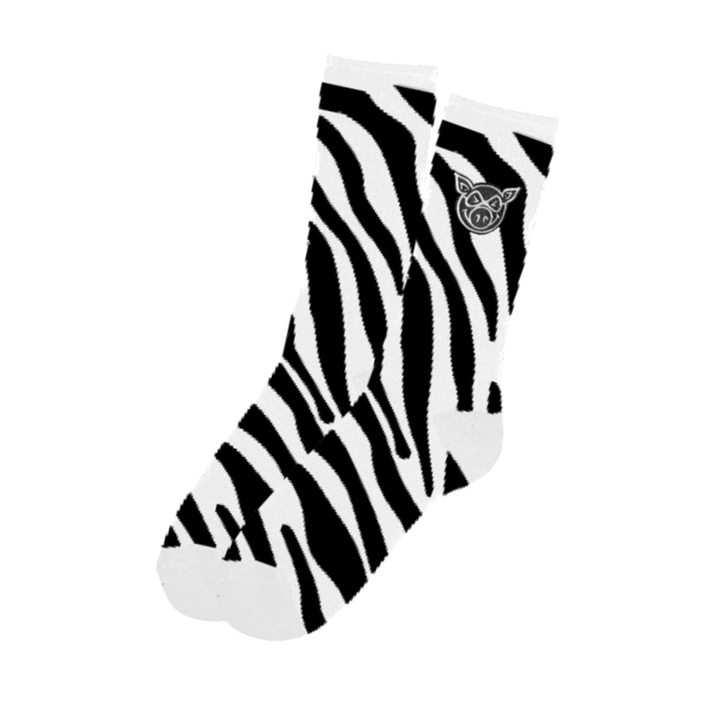 Pig Socks - Zebra Black / White